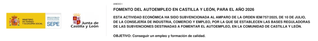 Información de apoyo de la Junta de Castilla y León y programa AUTEM